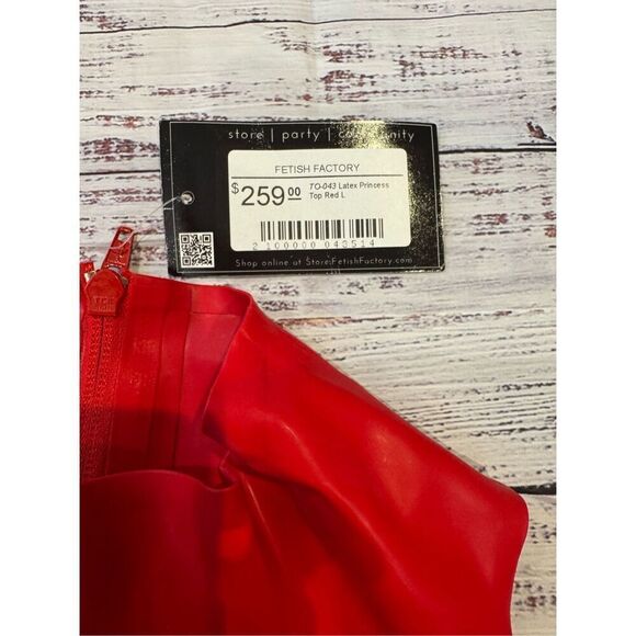 Polymorphe red latex princess top size large new with tag - Picture 2 of 5